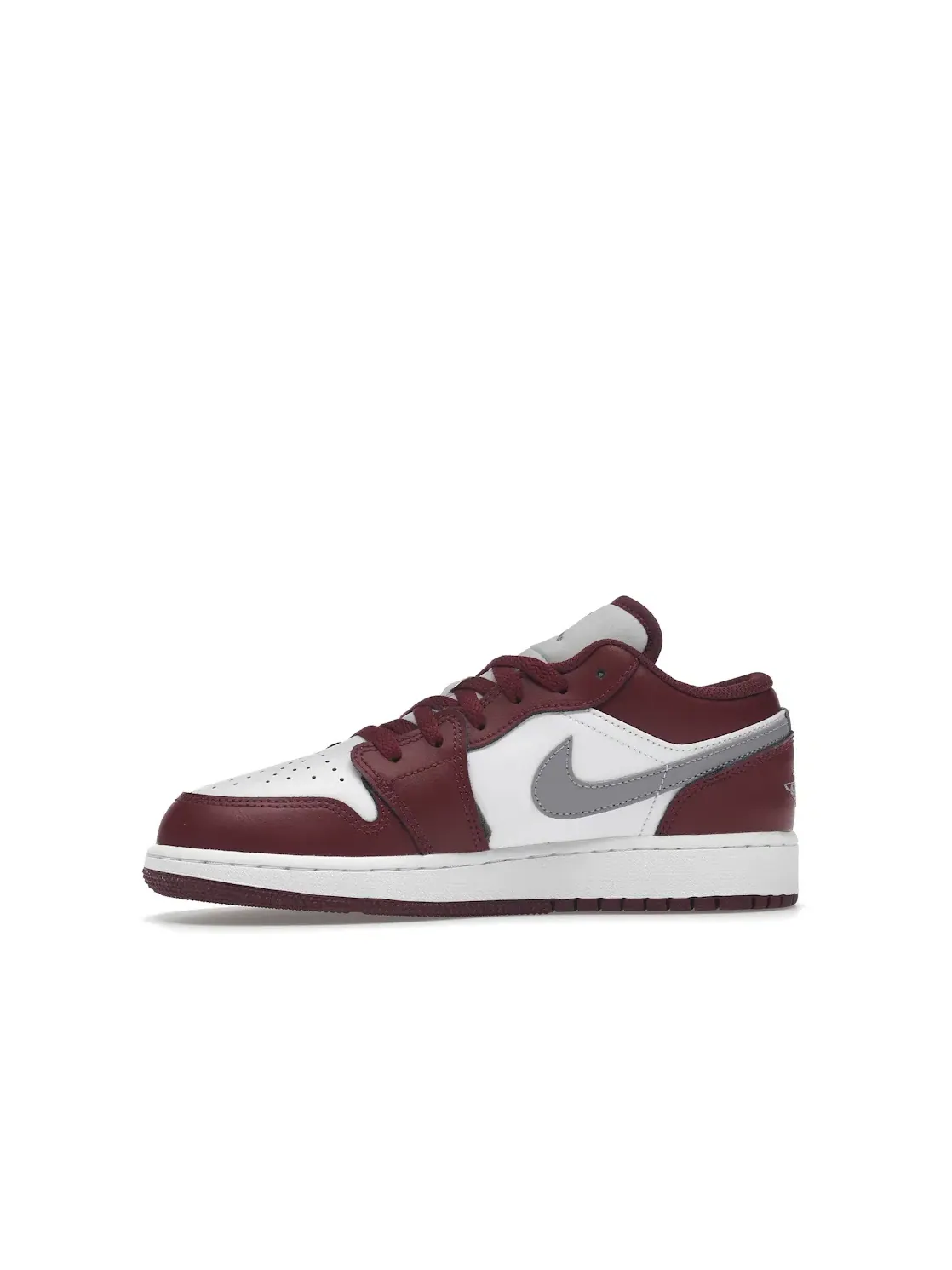 Детские кроссовки Lifestyle с перфорацией Jordan 1 Low Bordeaux — изображение 3 из 4, красный/серый/белый