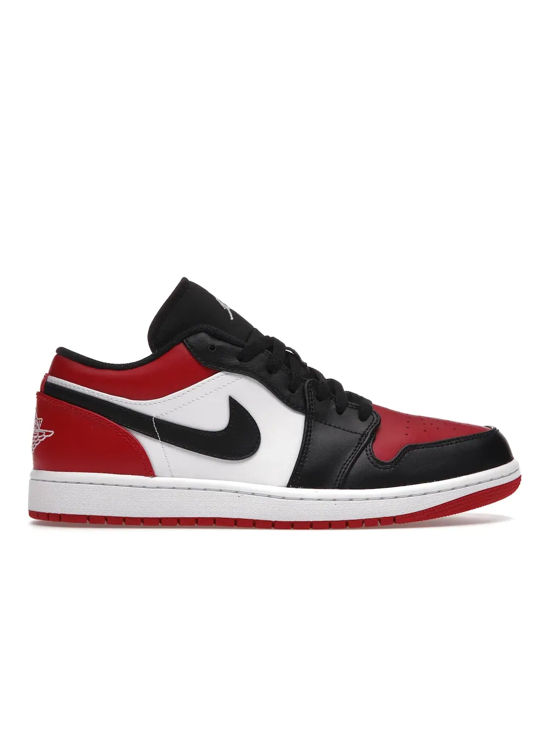 Мужские кроссовки из кожи с принтом Bred Toe Jordan 1 Low Jordan — изображение 1 из 4, красный белый-черный