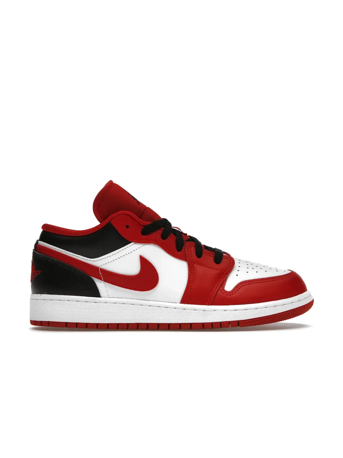 Детские кроссовки для мальчиков с кожаным верхом Jordan 1 Low Bulls Jordan — изображение 1 из 4, белый/черный-красный
