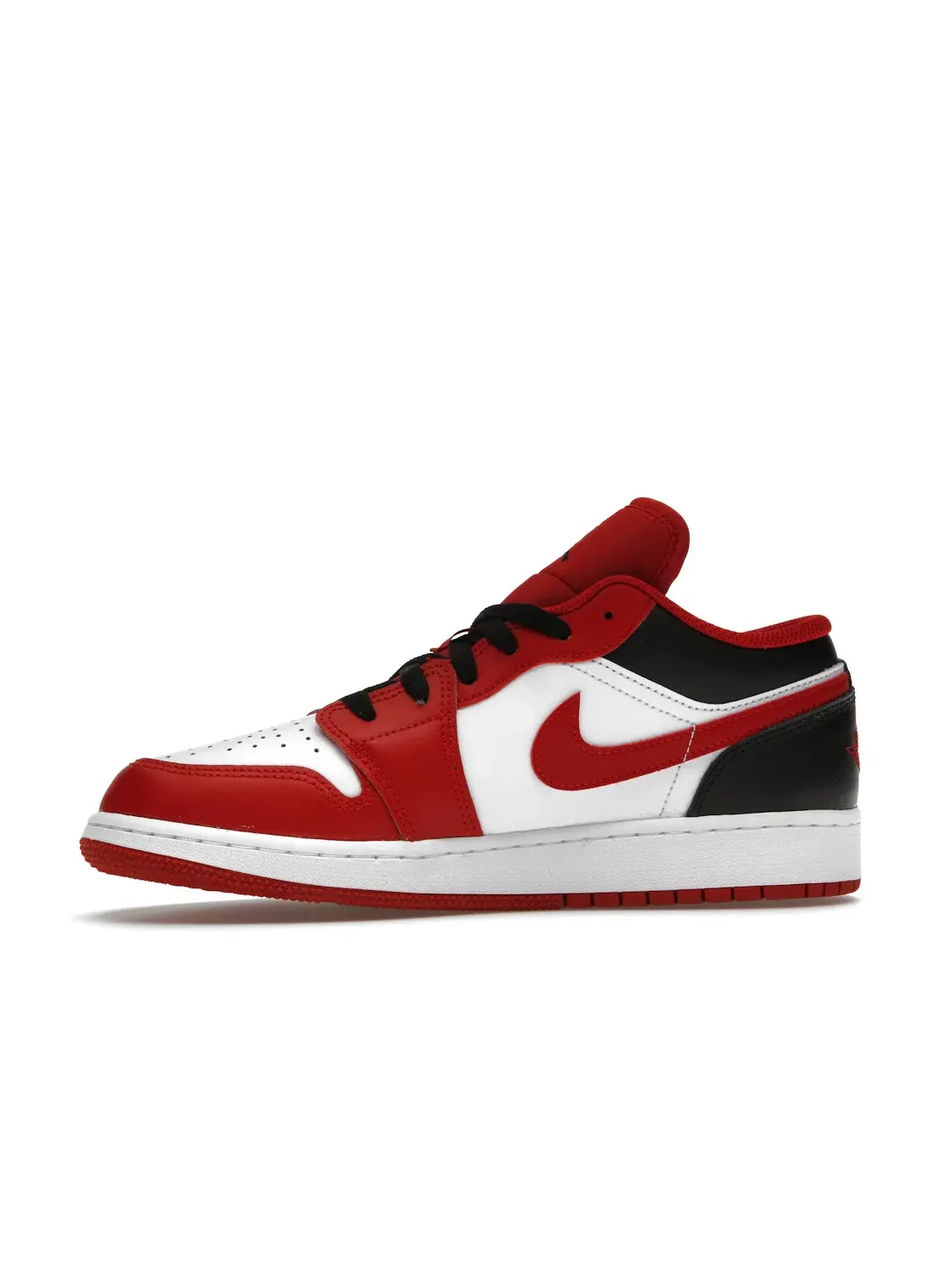 Детские кроссовки для мальчиков с кожаным верхом Jordan 1 Low Bulls Jordan — изображение 3 из 4, белый/черный-красный