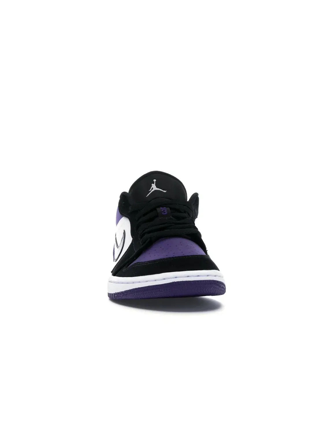 Мужские кроссовки с замшевыми вставками Jordan 1 Low — изображение 2 из 4, белый/черный-фиолетовый