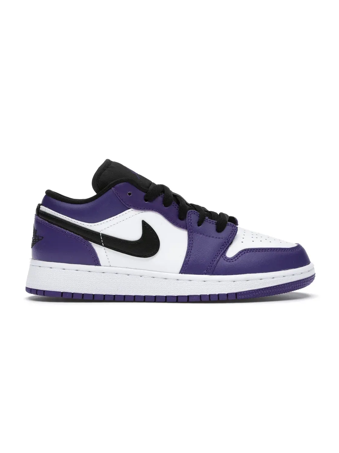 Детские кроссовки Lifestyle с принтом Jordan 1 Low Court Purple White GS Jordan — изображение 1 из 4, фиолетовый/черный-белый