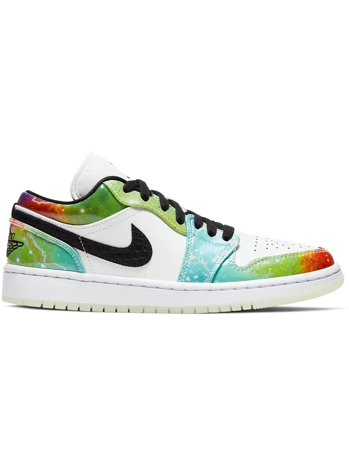 Женские кроссовки с принтом Jordan 1 Low Galaxy Jordan — изображение 1 из 1, черный/мульти--белый