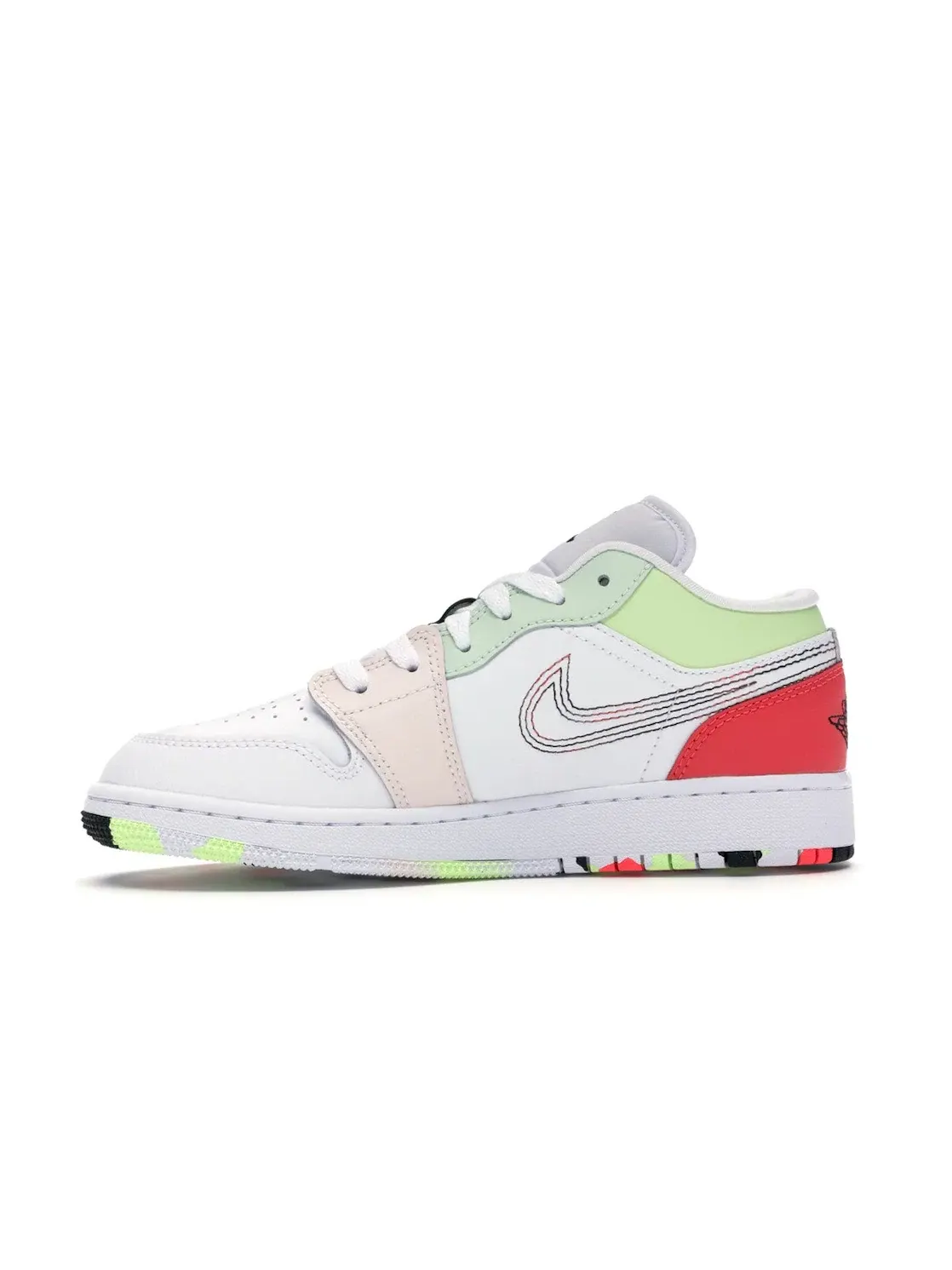 Детские кроссовки Lifestyle с длинным рукавом Jordan 1 Low Jordan — изображение 3 из 4, белый/--черный