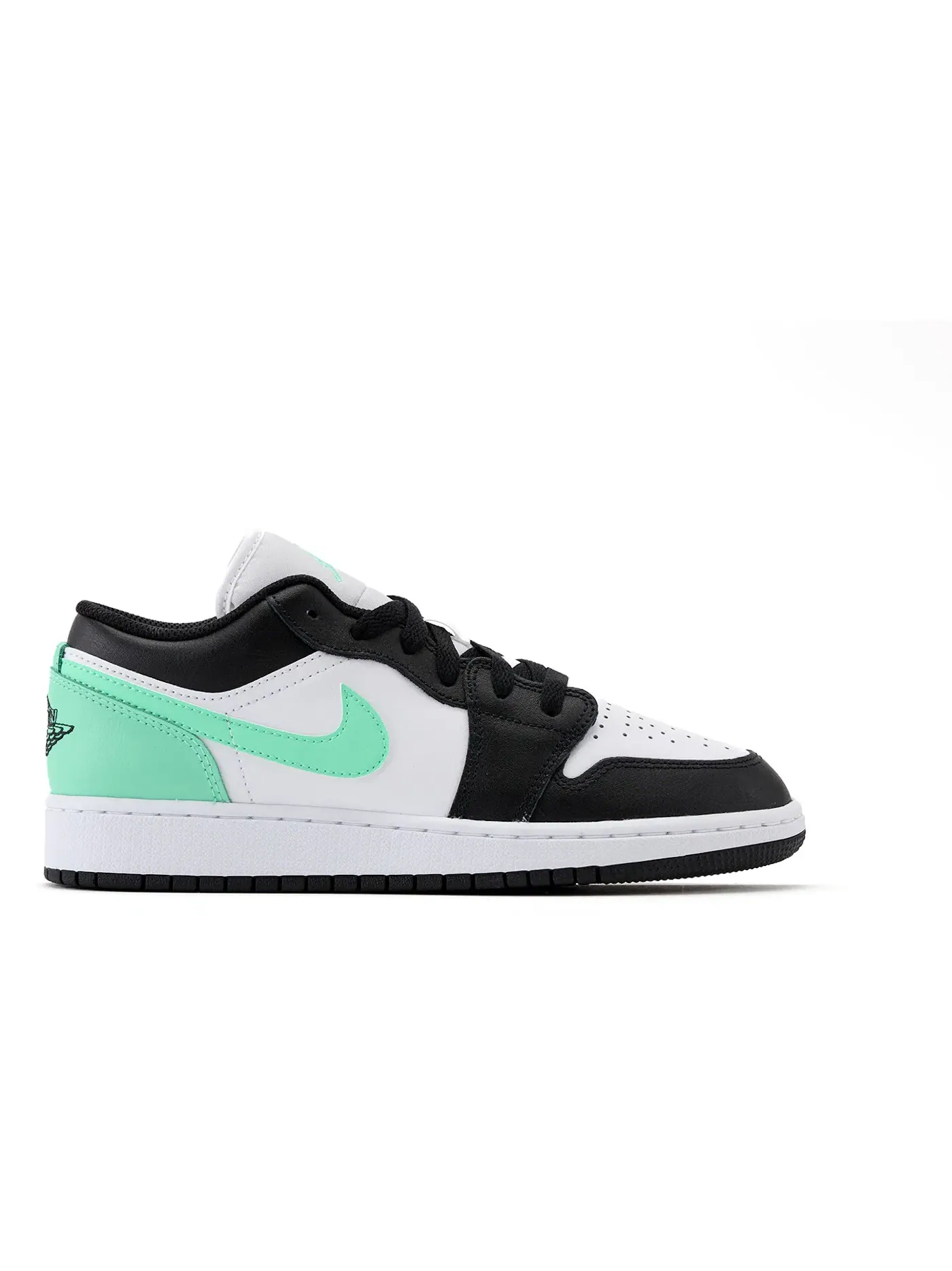 Детские кроссовки Lifestyle с контрастными элементами Jordan 1 Low Jordan — изображение 1 из 1, белый черный зеленый