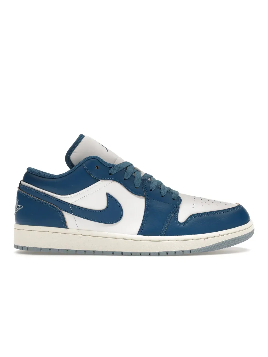 Мужские кроссовки с накладками Jordan 1 Low Jordan — изображение 1 из 4, белый//синий
