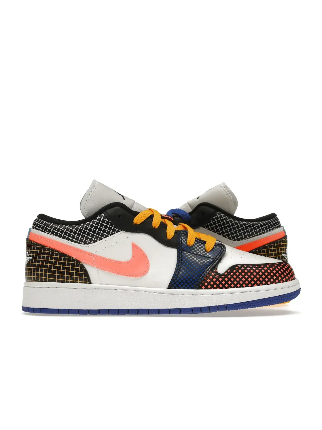 Детские кроссовки Lifestyle с принтом Jordan 1 Low Jordan — изображение 1 из 4, белый/черный//яркий