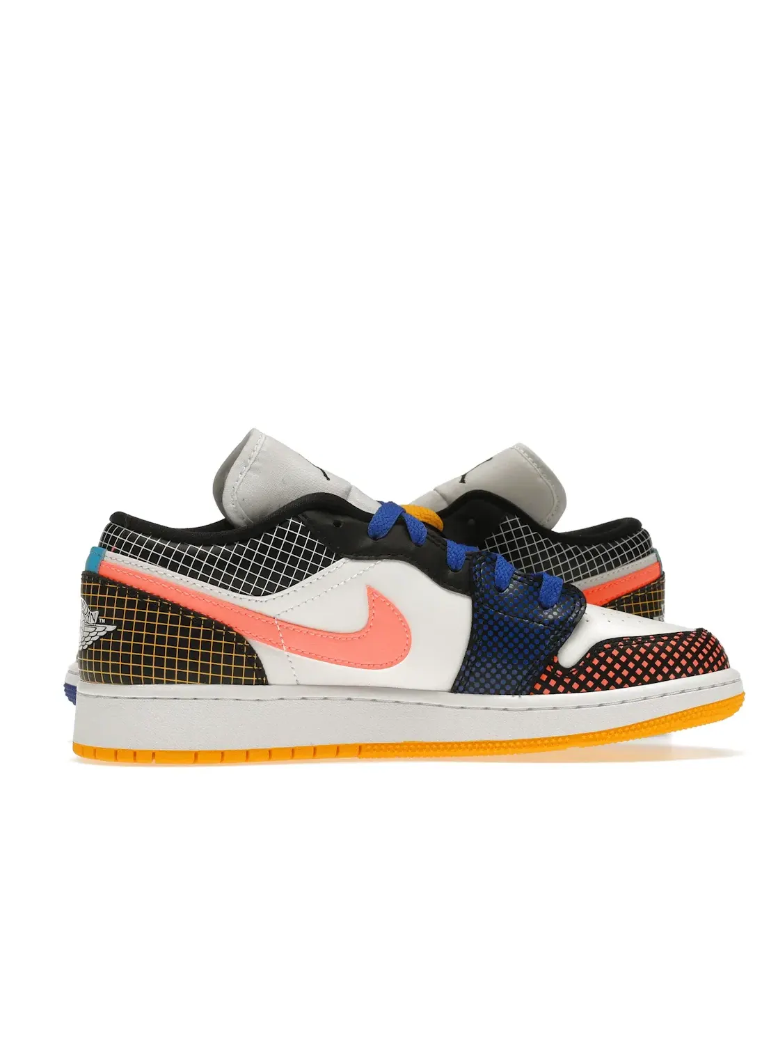 Детские кроссовки Lifestyle с принтом Jordan 1 Low Jordan — изображение 3 из 4, белый/черный//яркий
