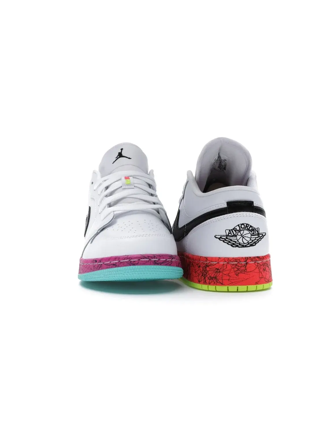 Детские кроссовки для мальчиков с контрастной подошвой Jordan 1 Low — изображение 2 из 4, белый/черный-мульти