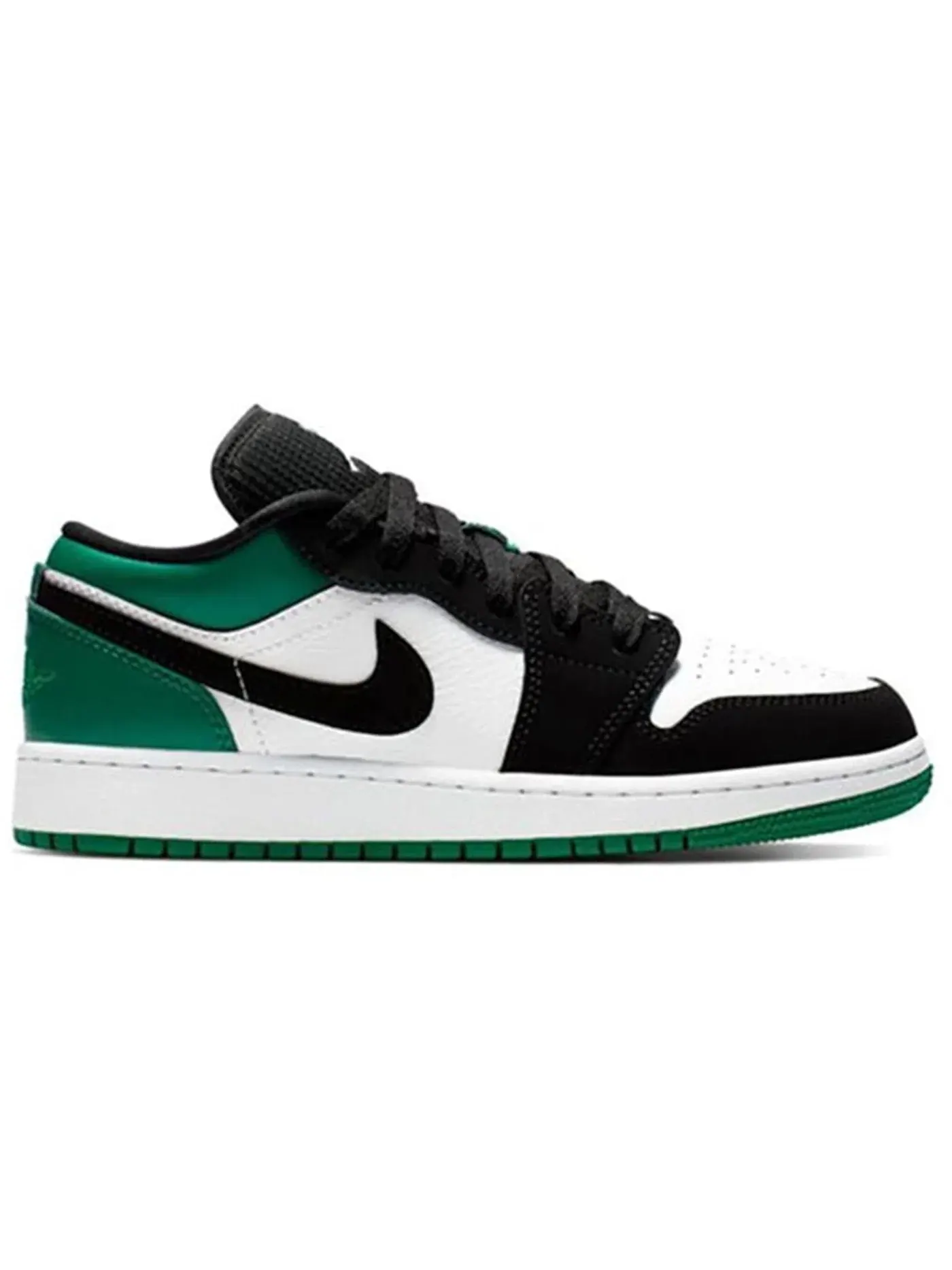 Детские кроссовки с кожаным верхом Jordan 1 Low — изображение 1 из 1, белый/черный/зеленый