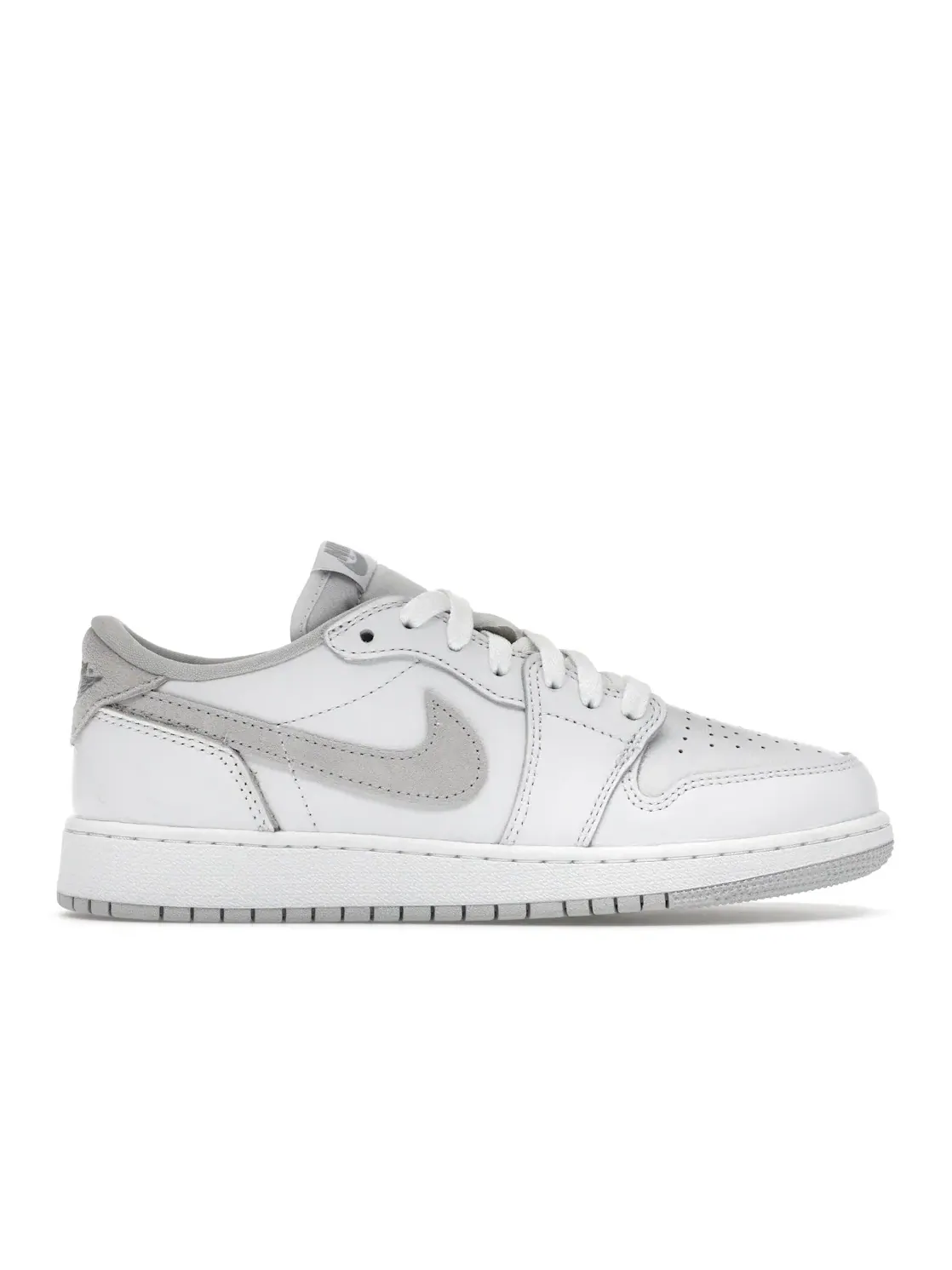 Детские кроссовки с замшевыми вставками Air Jordan 1 Low OG Jordan — изображение 1 из 4, белый/белый-серый