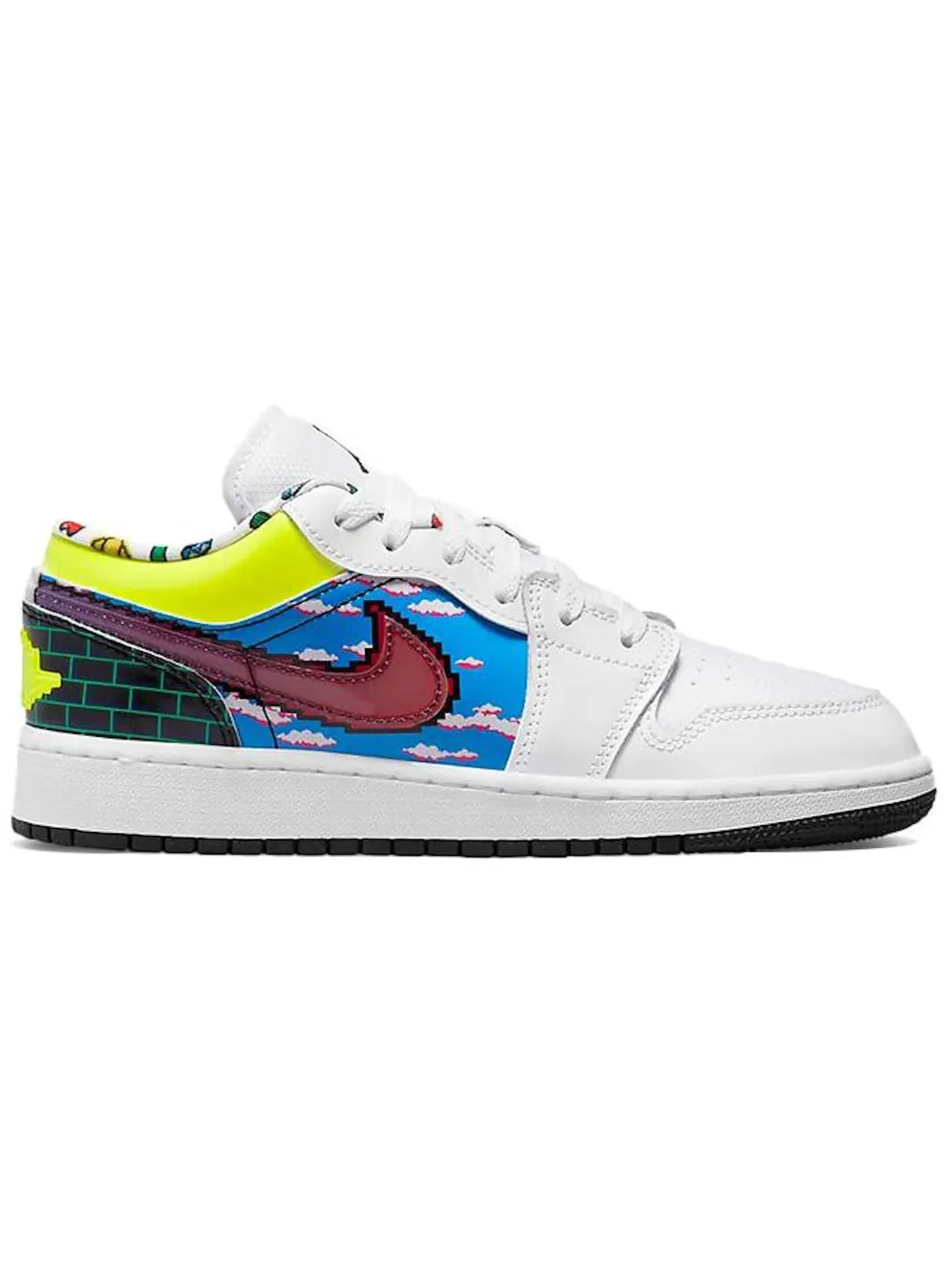 Детские кроссовки с принтом Jordan 1 Low Old School Gaming (GS) Jordan — изображение 1 из 1, белый/мульти/мульти