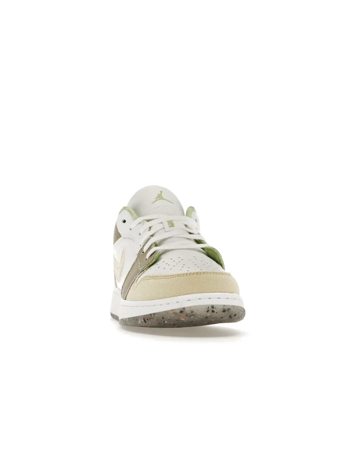 Детские кроссовки Lifestyle с перфорированным носком Jordan 1 Low — изображение 2 из 4, белый/белый/зеленый