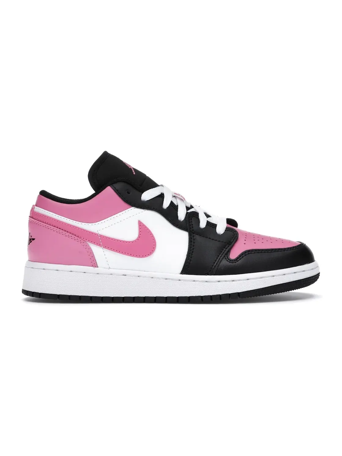 Детские кроссовки для девочек с кожаным верхом Jordan 1 Low Jordan — изображение 1 из 4, белый/черный