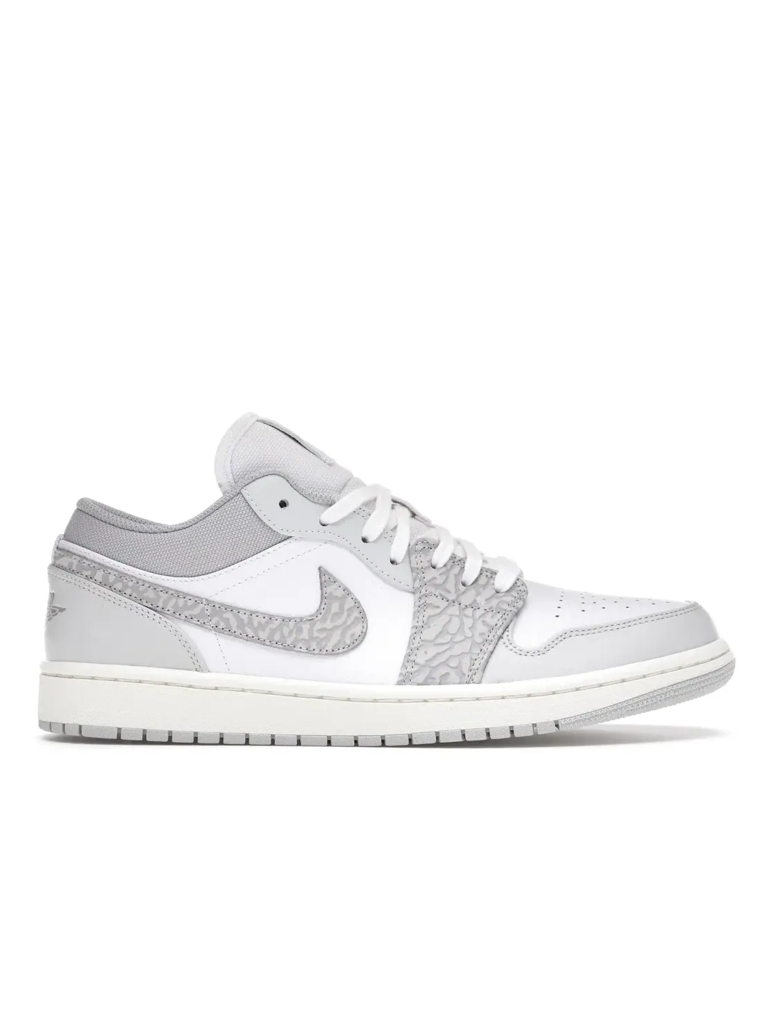 Мужские кроссовки с кожаным верхом Jordan 1 Low PRM — изображение 1 из 4, белый/серый--серый
