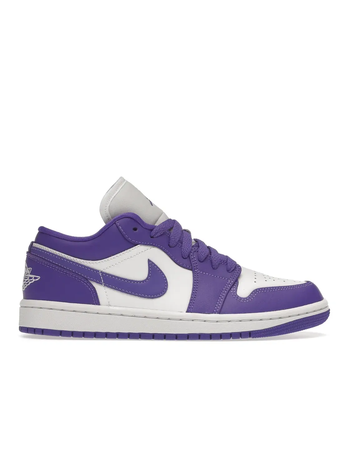 Женские кроссовки с низким силуэтом Jordan 1 Low — изображение 1 из 4, фиолетовый/зеленый-белый