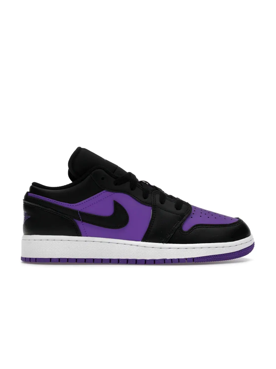 Детские кроссовки с замшевым верхом Jordan 1 Low — изображение 1 из 4, фиолетовый/черный/белый
