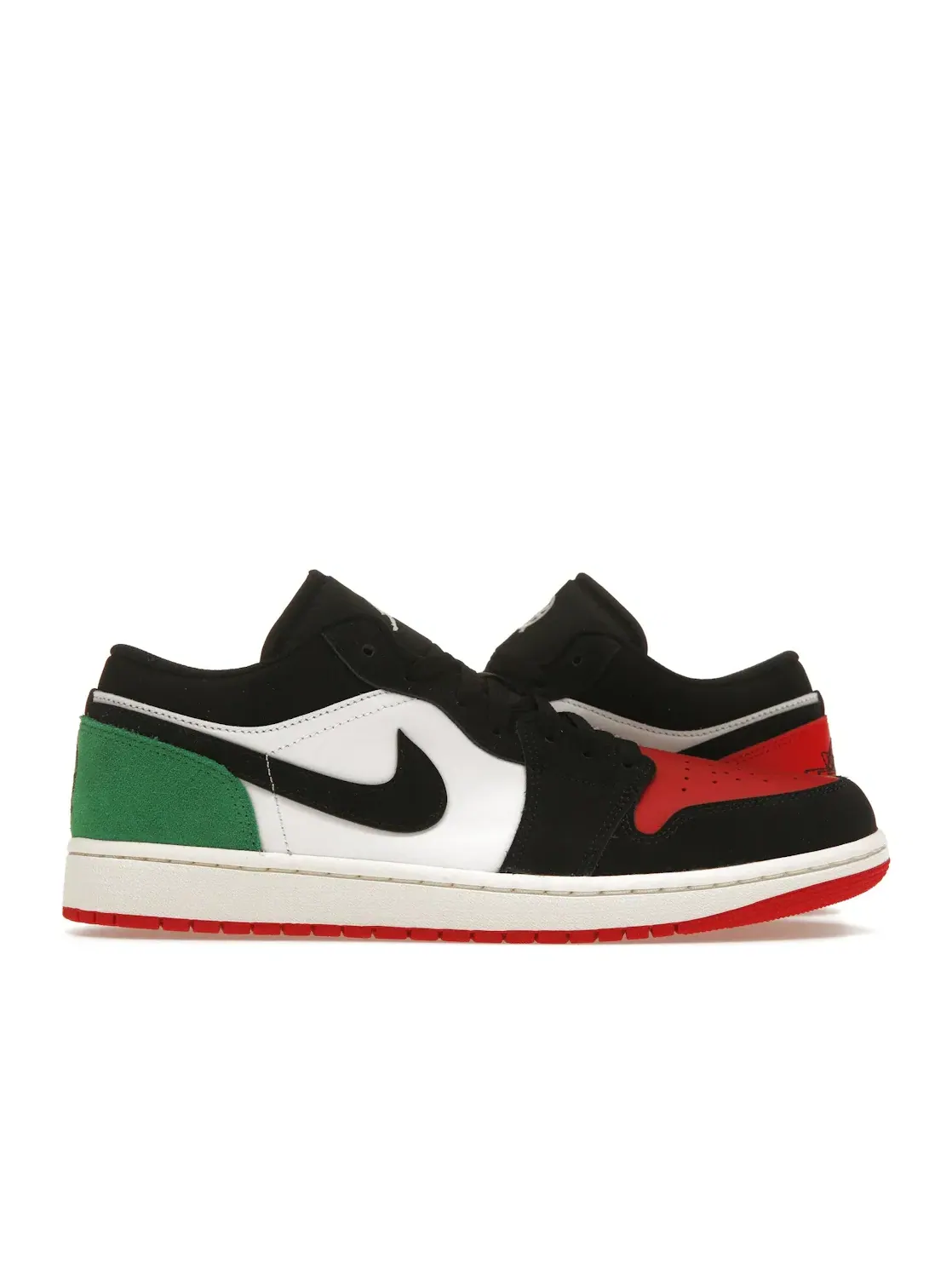 Мужские кроссовки Lifestyle с принтом Jordan 1 Low Jordan White/Black-University Red-Classic Green-Sail — изображение 1 из 4