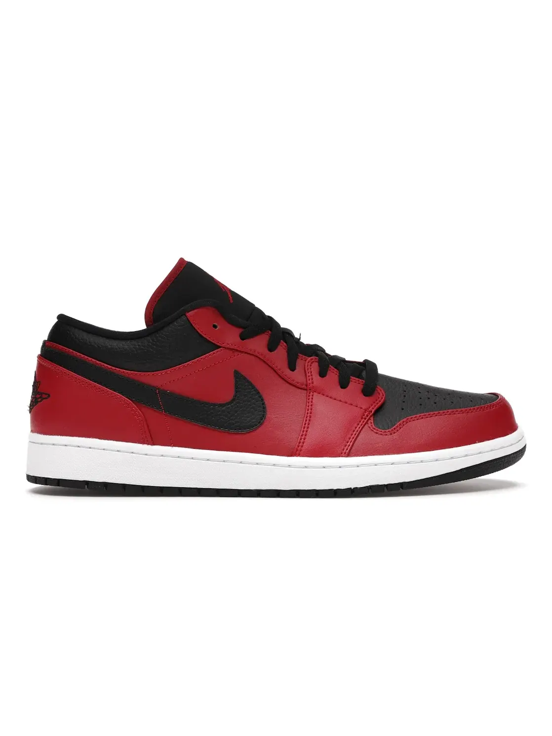 Мужские кроссовки с кожаным верхом Jordan 1 Low Reverse Bred Pebbled Swoosh Jordan — изображение 1 из 4, красный/черный/белый