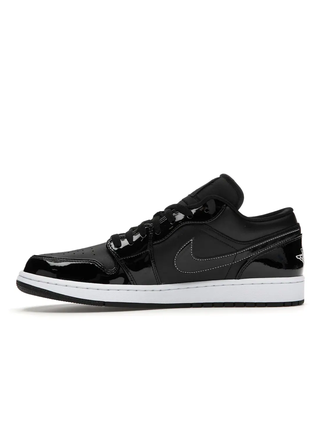 Мужские кроссовки с патентованной кожей Jordan 1 Low Jordan — изображение 3 из 4, черный/белый