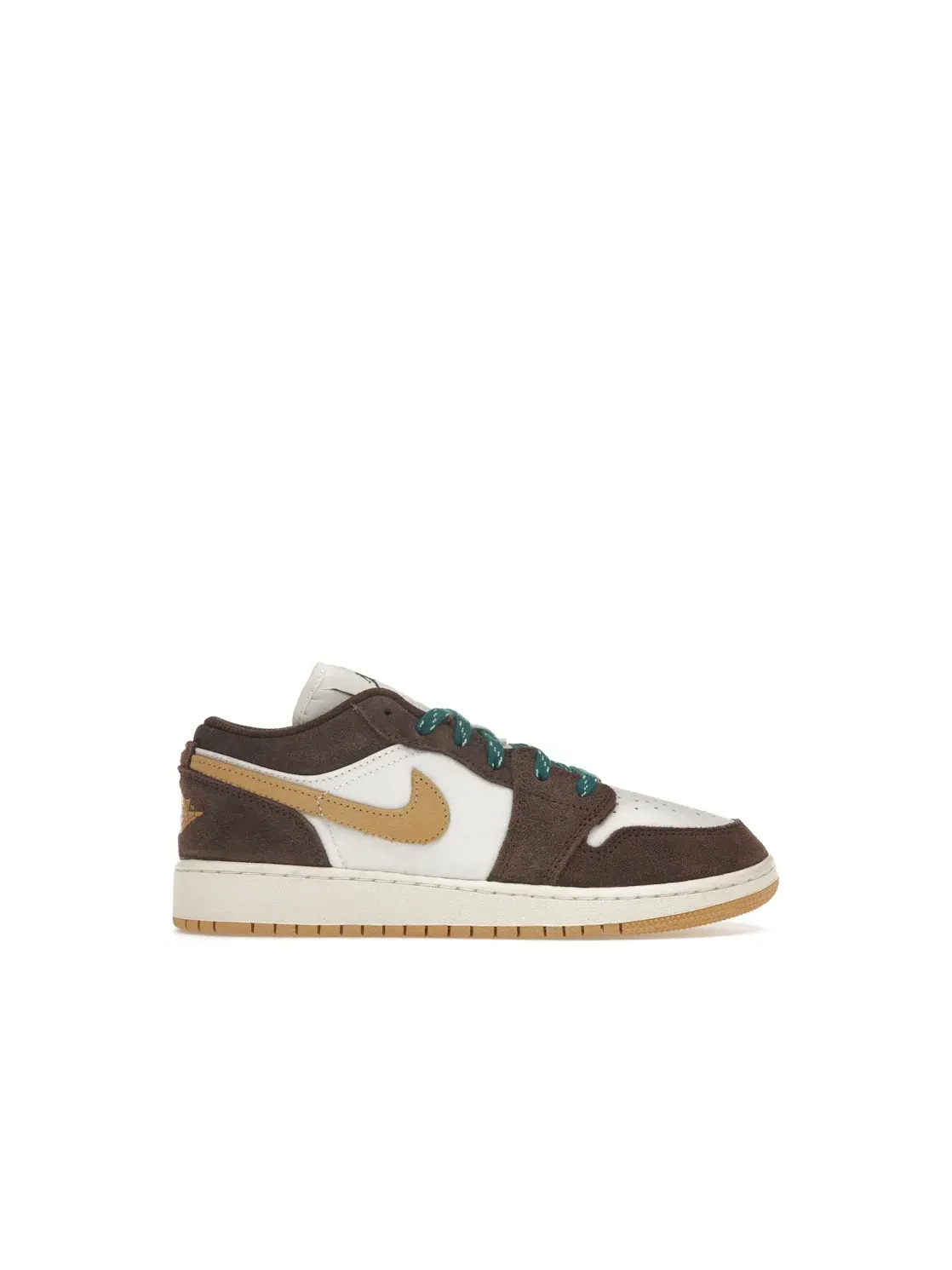 Детские кроссовки с замшевыми вставками Jordan 1 Low SE Jordan — изображение 1 из 4, зеленый