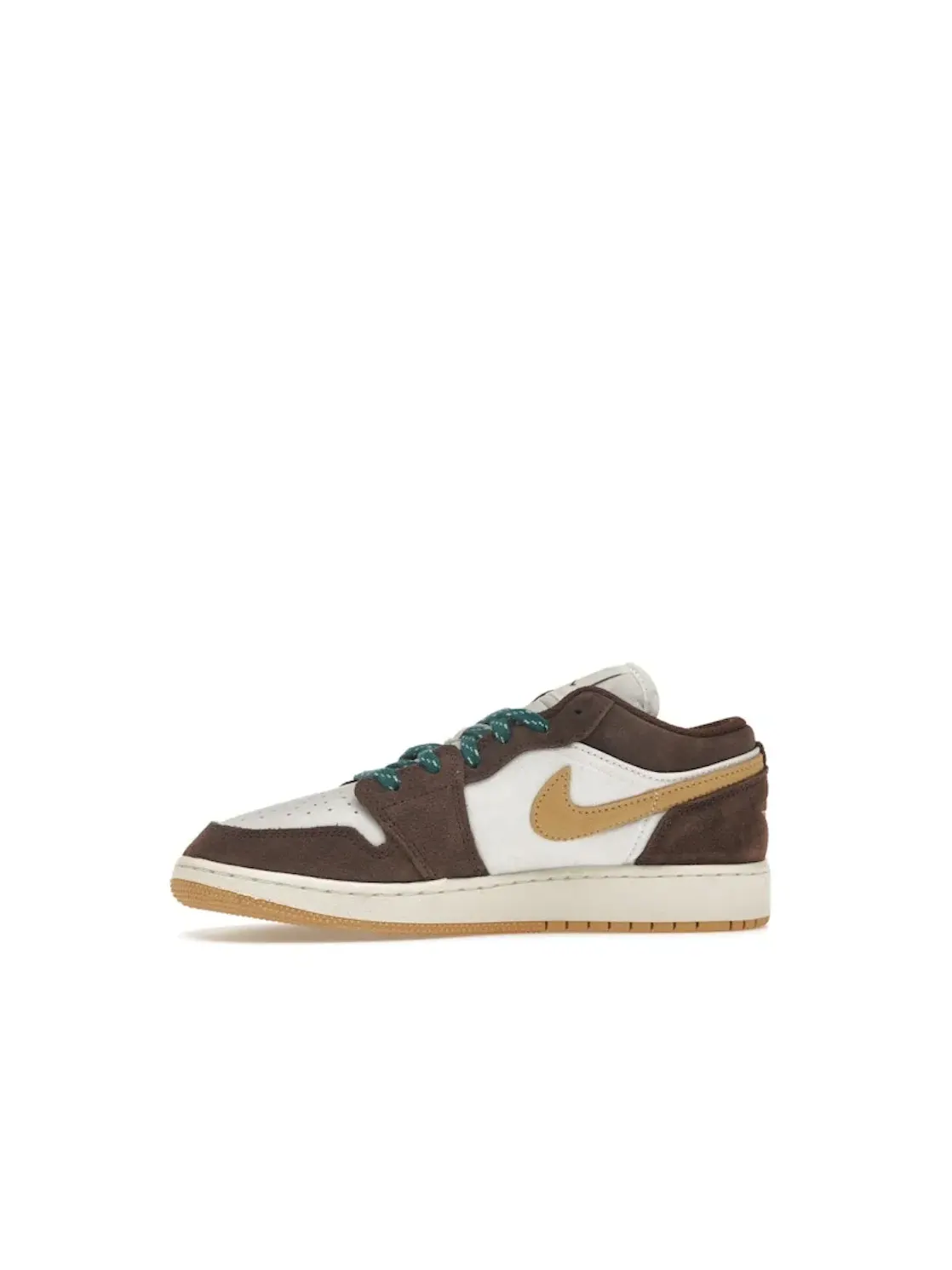 Детские кроссовки с замшевыми вставками Jordan 1 Low SE Jordan — изображение 3 из 4, зеленый