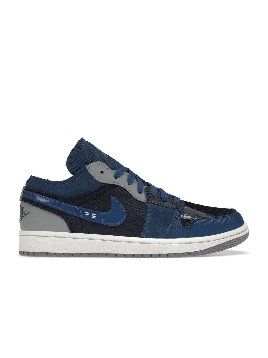 Мужские кроссовки кожаный с принтом Jordan 1 Low SE Craft Jordan — изображение 1 из 4, синий//белый