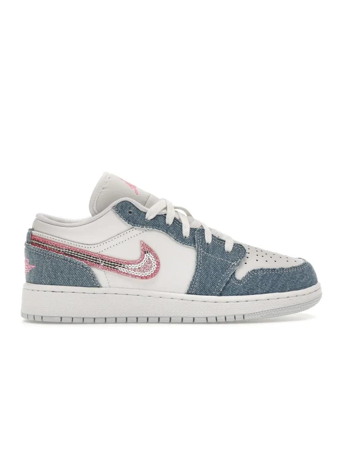 Детские кроссовки Lifestyle с принтом Jordan 1 Low SE Jordan — изображение 1 из 4, белый/розовый
