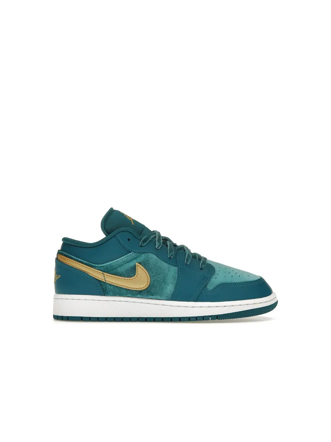 Детские кроссовки Lifestyle Geode Teal Metallic Gold Jordan 1 Low SE Jordan — изображение 1 из 4, металлик золотистый