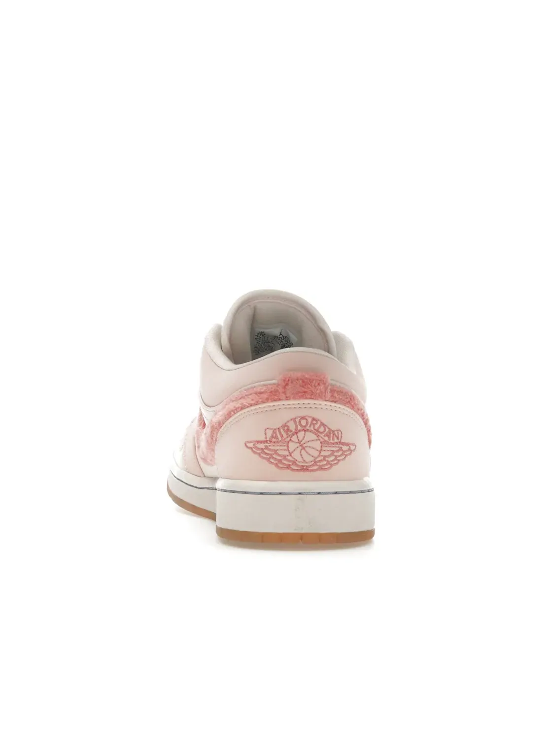 Женские кроссовки с меховым логотипом Jordan 1 Low SE Jordan — изображение 4 из 4, розовый/белый-розовый