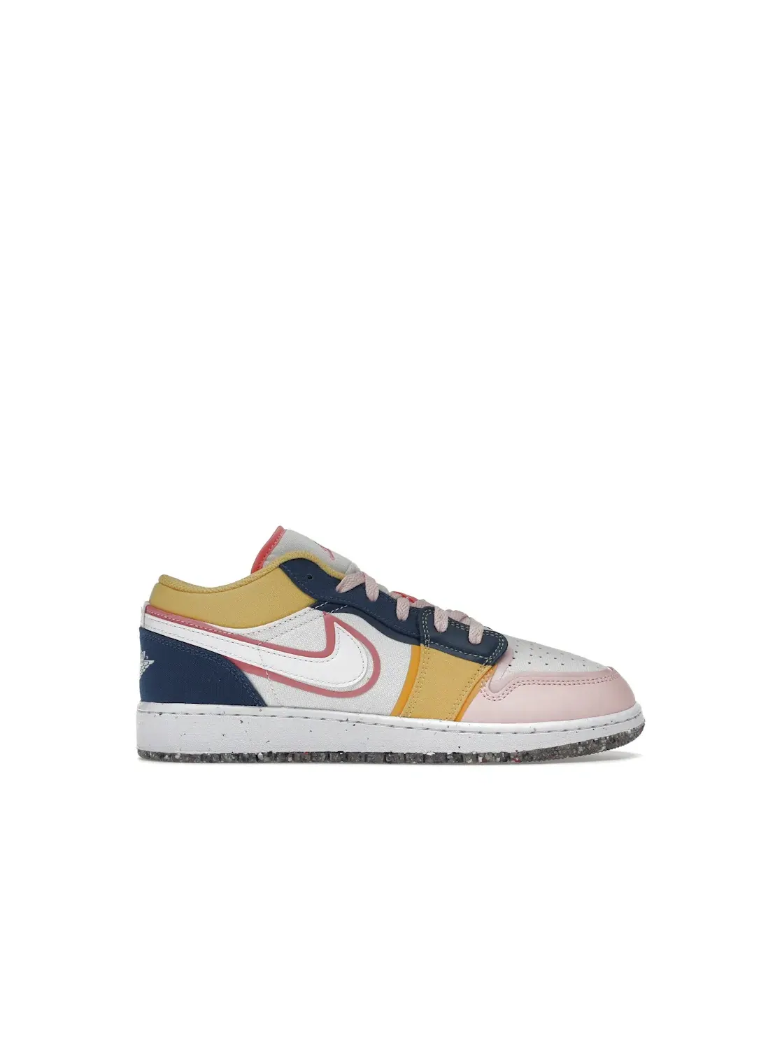 Детские кроссовки с принтом Jordan 1 Low SE Multi Canvas — изображение 1 из 4, белый/синий/золотистый