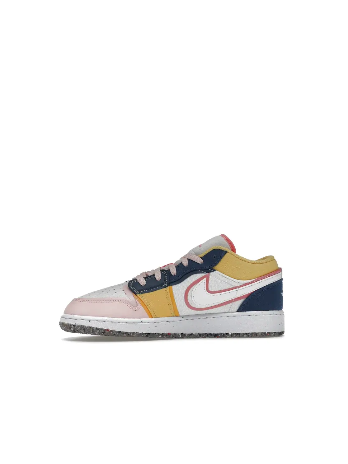 Детские кроссовки с принтом Jordan 1 Low SE Multi Canvas — изображение 3 из 4, белый/синий/золотистый