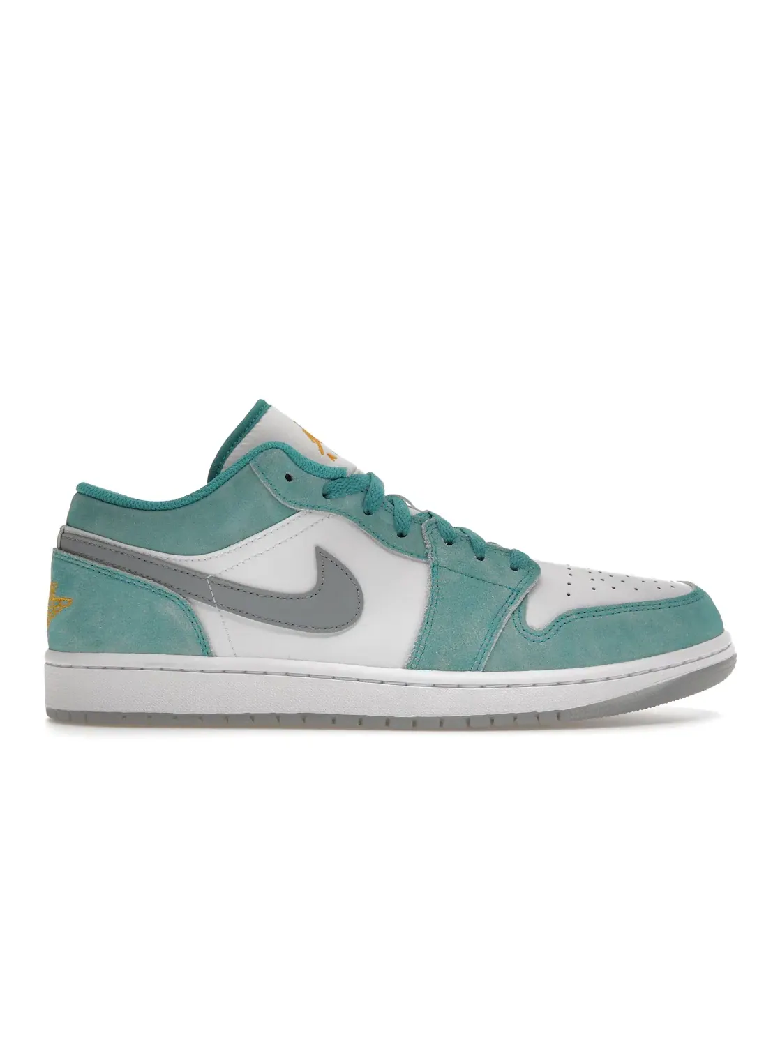 Мужские кроссовки с замшевым верхом Jordan 1 Low SE New Emerald Jordan — изображение 1 из 4, белый светлый серый