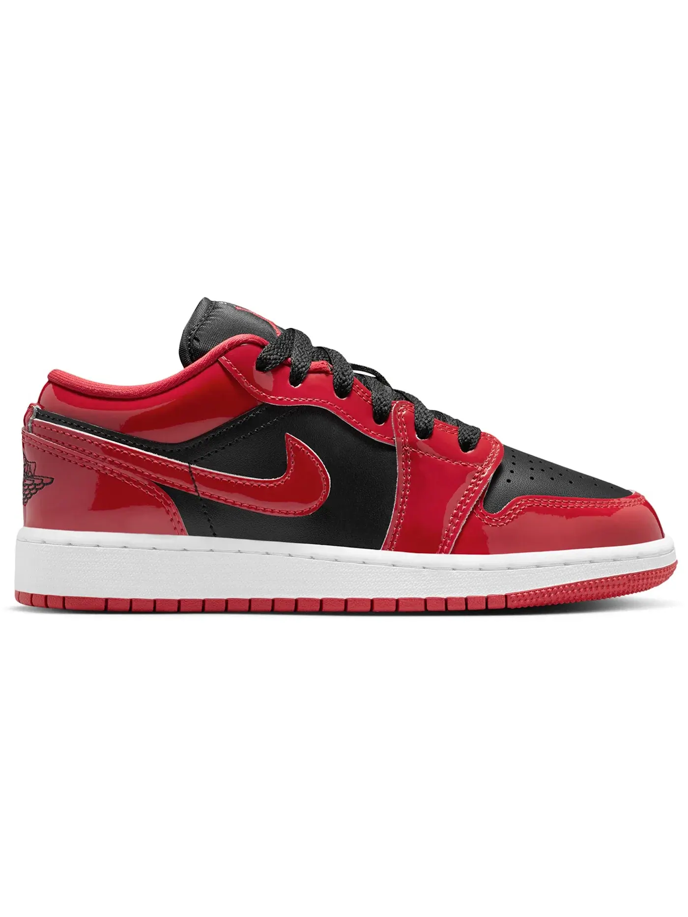 Детские кроссовки lifestyle с лаковым покрытием Jordan 1 Low SE — изображение 1 из 1, черный/белый/красный