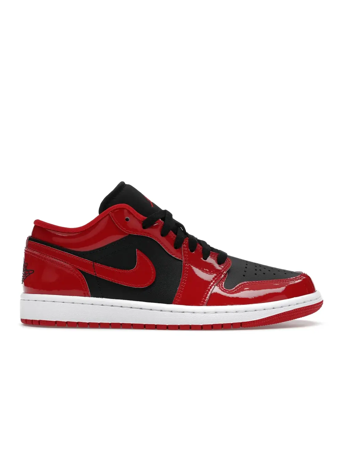 Мужские кроссовки с лакированной кожи Jordan 1 Low SE Jordan — изображение 1 из 4, черный/белый/красный