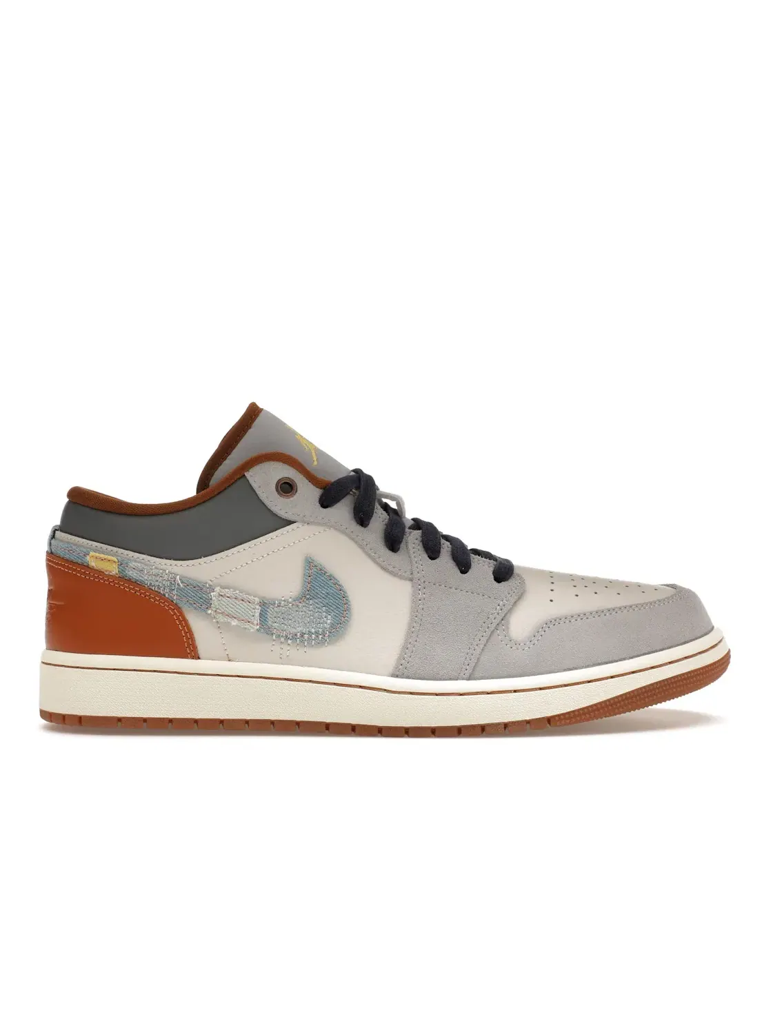 Мужские кроссовки с денимовым свашем Jordan 1 Low SE Jordan — изображение 1 из 4, белый//коричневый/синий