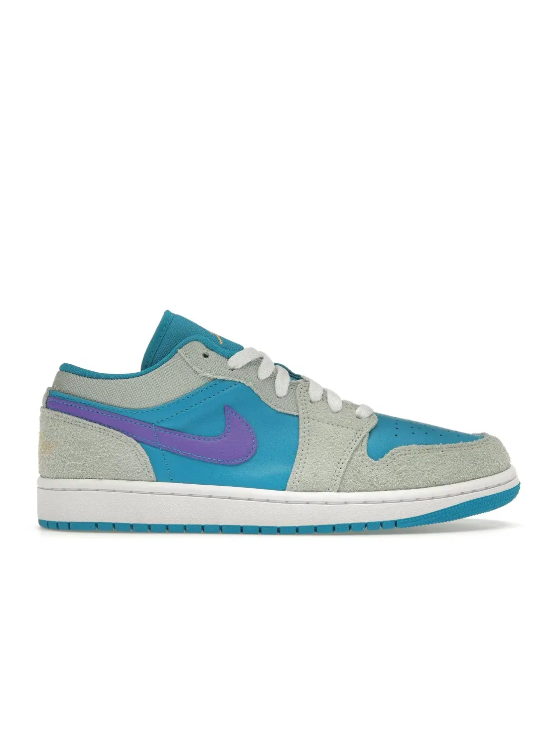 Мужские кроссовки с контрастными вставками Jordan 1 Low SE Jordan — изображение 1 из 4, фиолетовый/золотистый