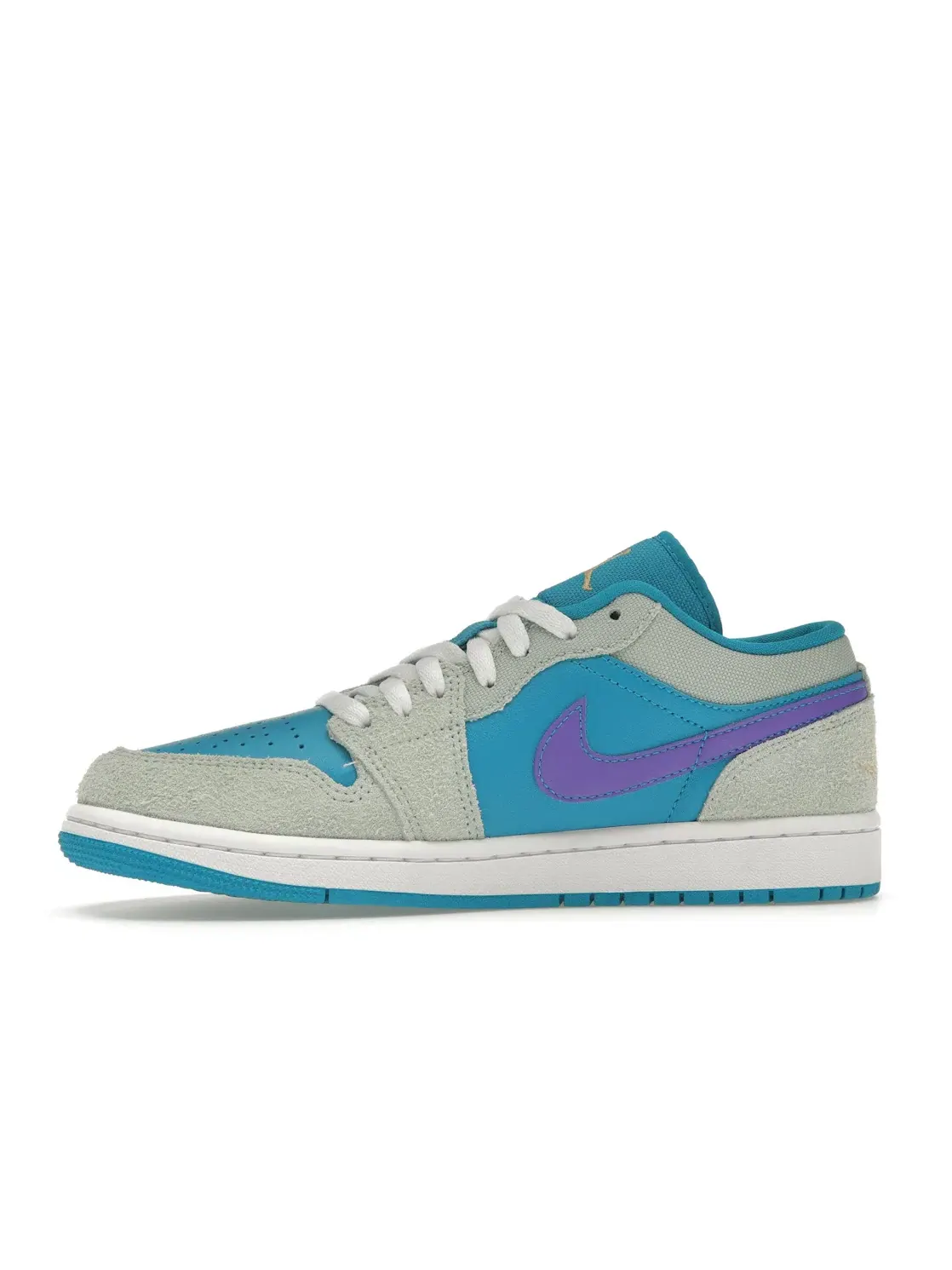 Мужские кроссовки с контрастными вставками Jordan 1 Low SE Jordan — изображение 3 из 4, фиолетовый/золотистый