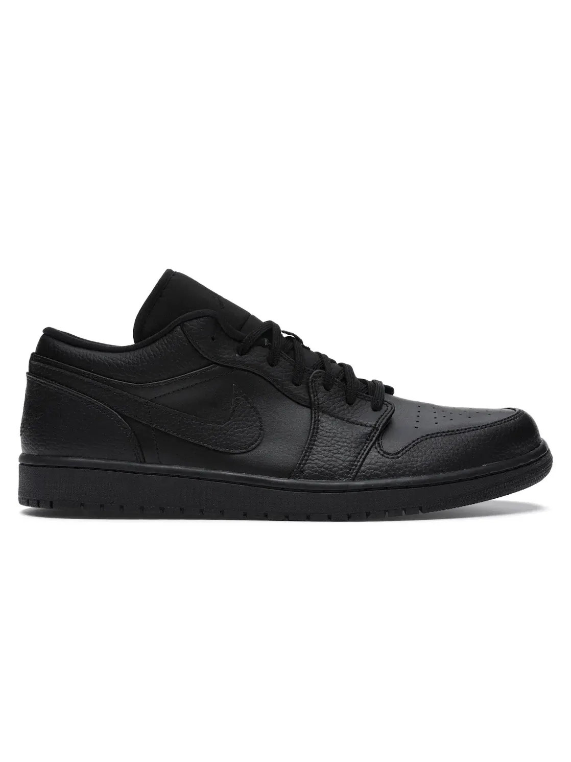 Мужские кроссовки с гладкой и зернистой кожи Air Jordan 1 Low Triple Black Jordan — изображение 1 из 4, черный/черный/черный