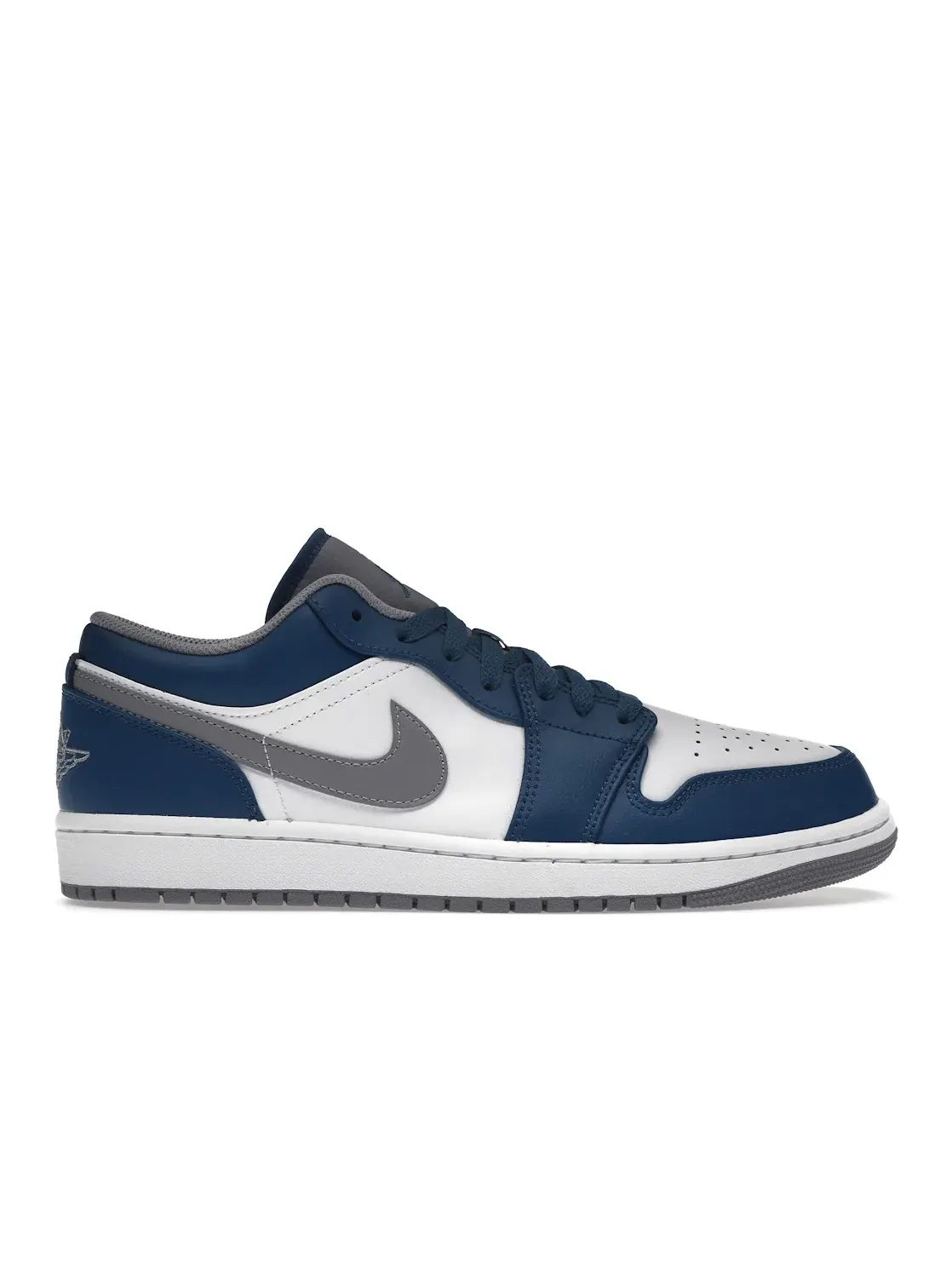 Мужские кроссовки Lifestyle с кожаным верхом Jordan 1 Low — изображение 1 из 4, синий/серый/белый