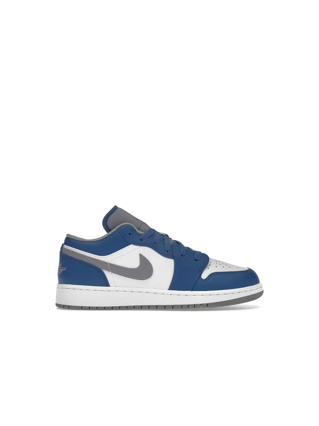 Детские кроссовки с перфорированным носком Jordan 1 Low True Blue Jordan — изображение 1 из 4, синий/серый/белый