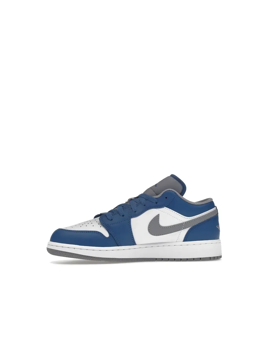 Детские кроссовки с перфорированным носком Jordan 1 Low True Blue Jordan — изображение 3 из 4, синий/серый/белый