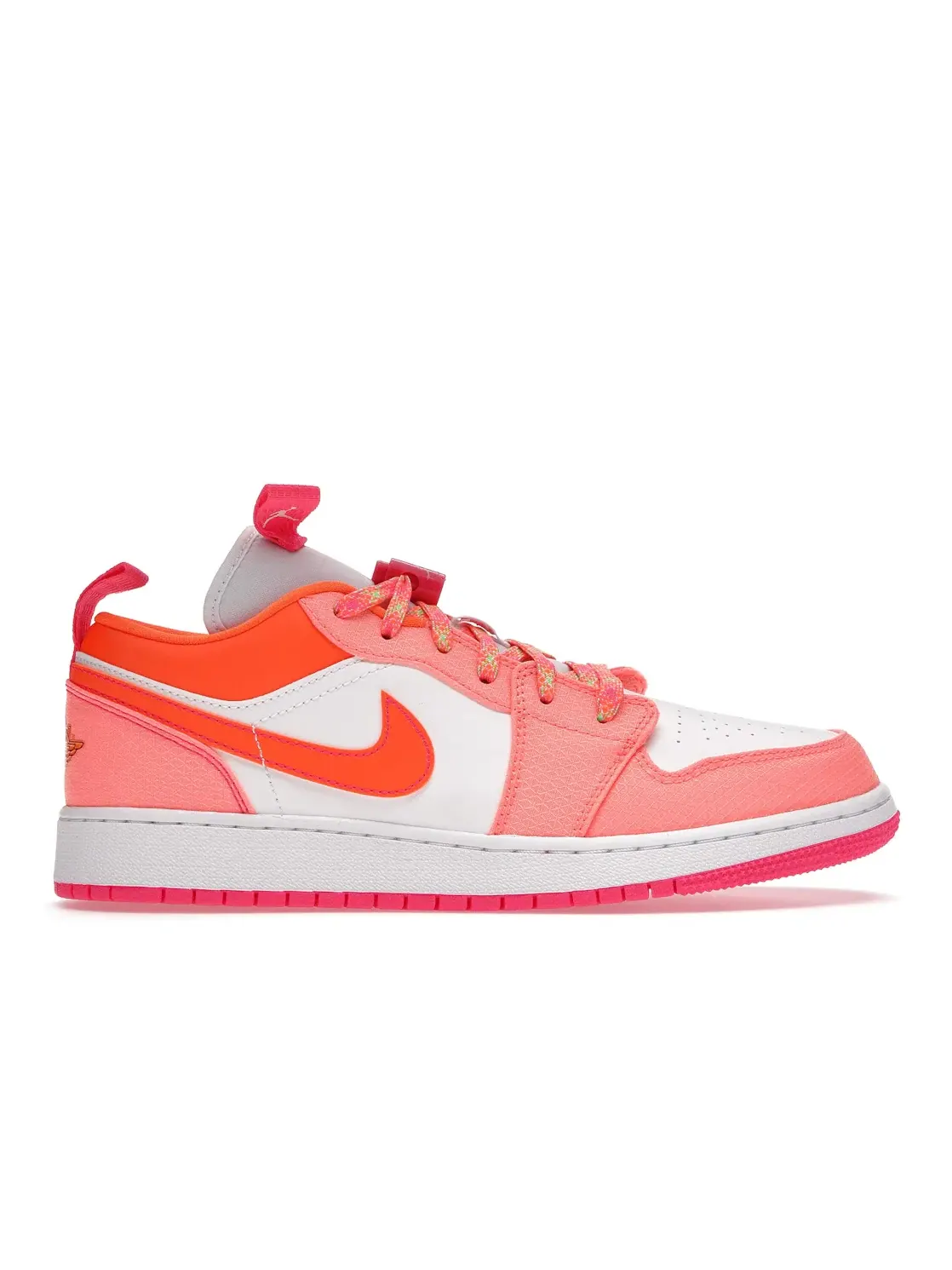 Детские кроссовки Lifestyle с системой фиксации Jordan 1 Low Utility Jordan — изображение 1 из 4, белый/оранжевый/розовый
