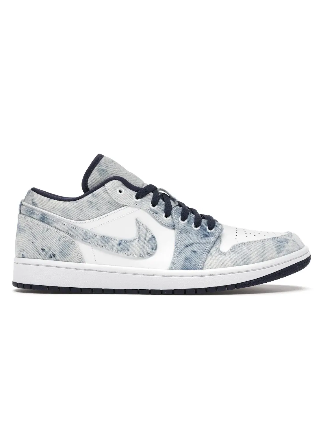 Мужские кроссовки с джинсовыми вставками Jordan 1 Low Jordan — изображение 1 из 4, белый/темно-синий-белый