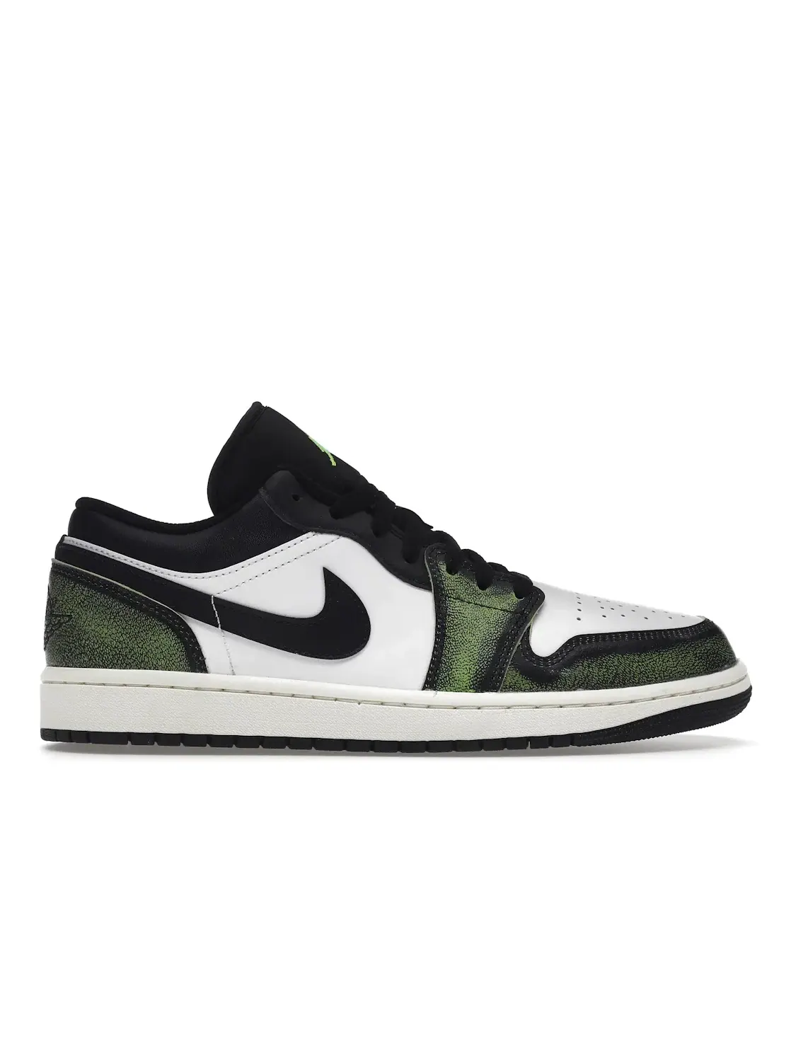Мужские кроссовки Lifestyle с эффектом износа Jordan 1 Low Jordan — изображение 1 из 4, черный/зеленый