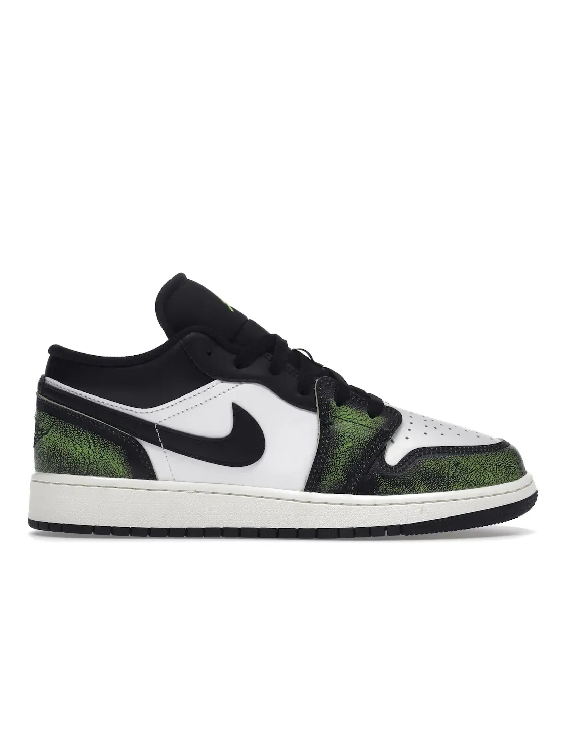 Детские кроссовки для мальчиков с выцветающим принтом Jordan 1 Low Jordan — изображение 1 из 4, черный/зеленый-белый
