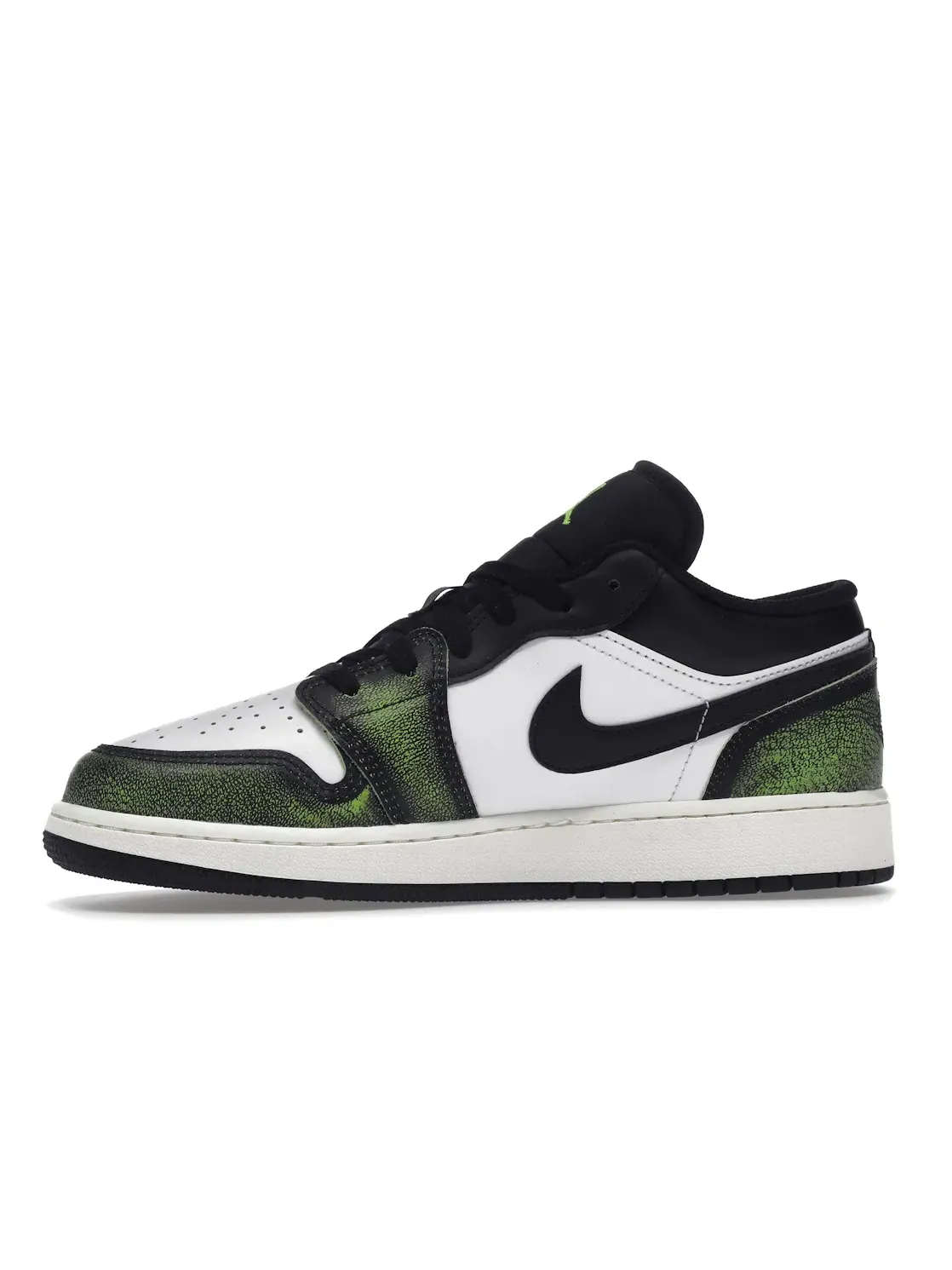 Детские кроссовки для мальчиков с выцветающим принтом Jordan 1 Low Jordan — изображение 3 из 4, черный/зеленый-белый