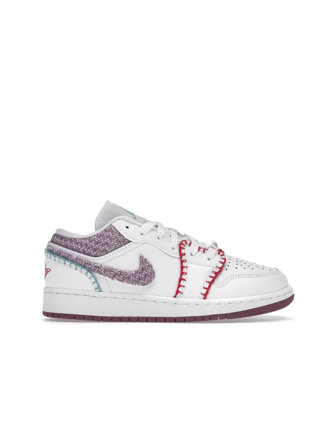 Детские кроссовки для мальчиков и девочек с принтом Jordan 1 Low Jordan — изображение 1 из 4, белый/розовый//светлый