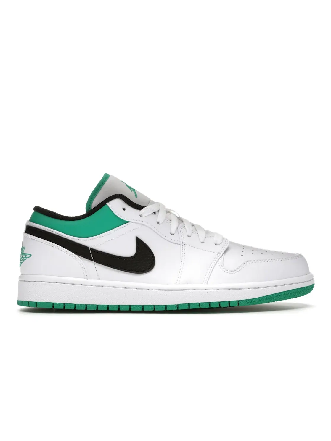 Мужские кроссовки Lifestyle с принтом Jordan 1 Low Jordan — изображение 1 из 4, белый/зеленый-черный