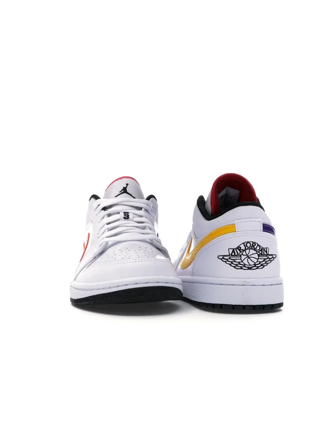 Мужские кроссовки кожаные Jordan 1 Low — изображение 2 из 4, белый/мульти--черный